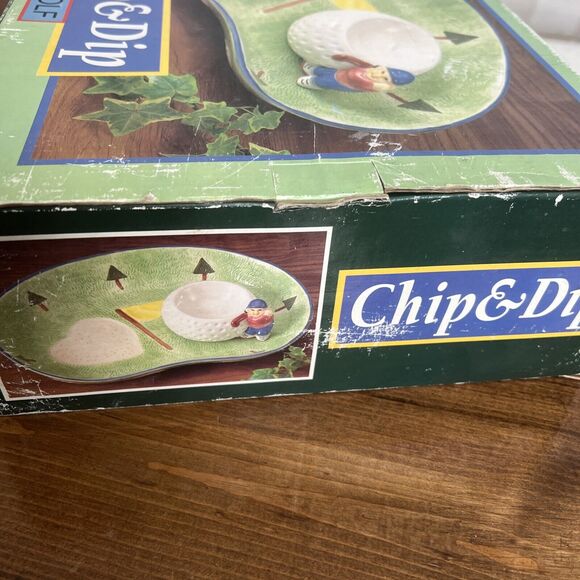 VTG Golf Chip & Dip Bowl Midwestern Home Products 101607 New In Box 14”x10” RARE - Picture 4 of 11